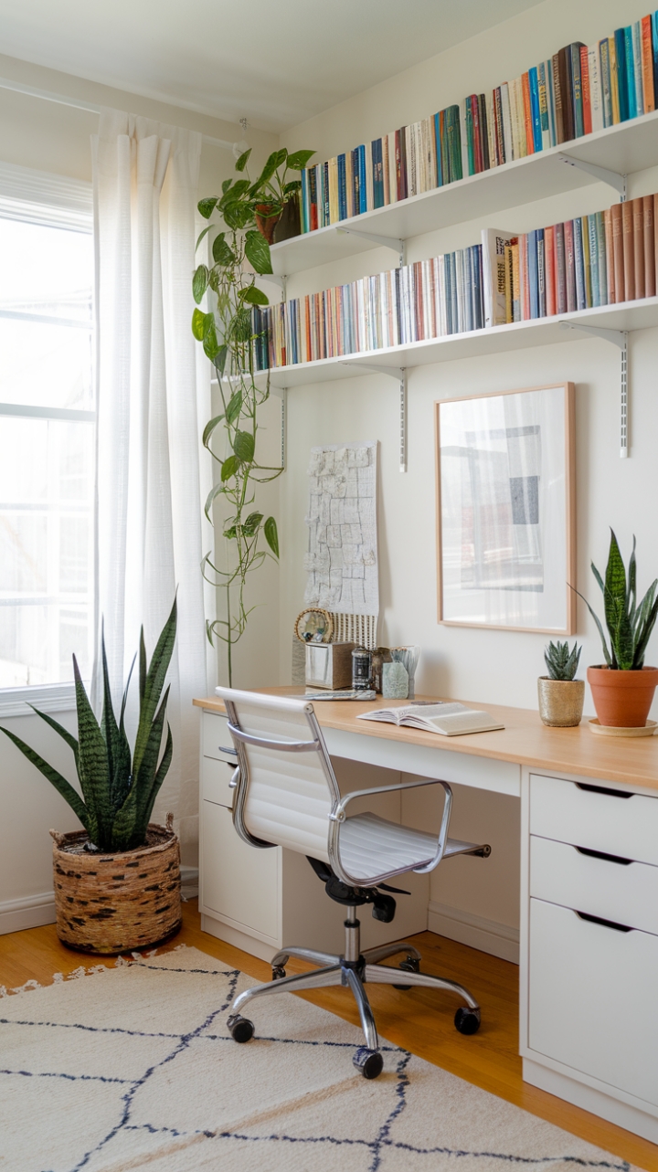 Small Corner, Big Impact: A Vibrant Home Office Solution