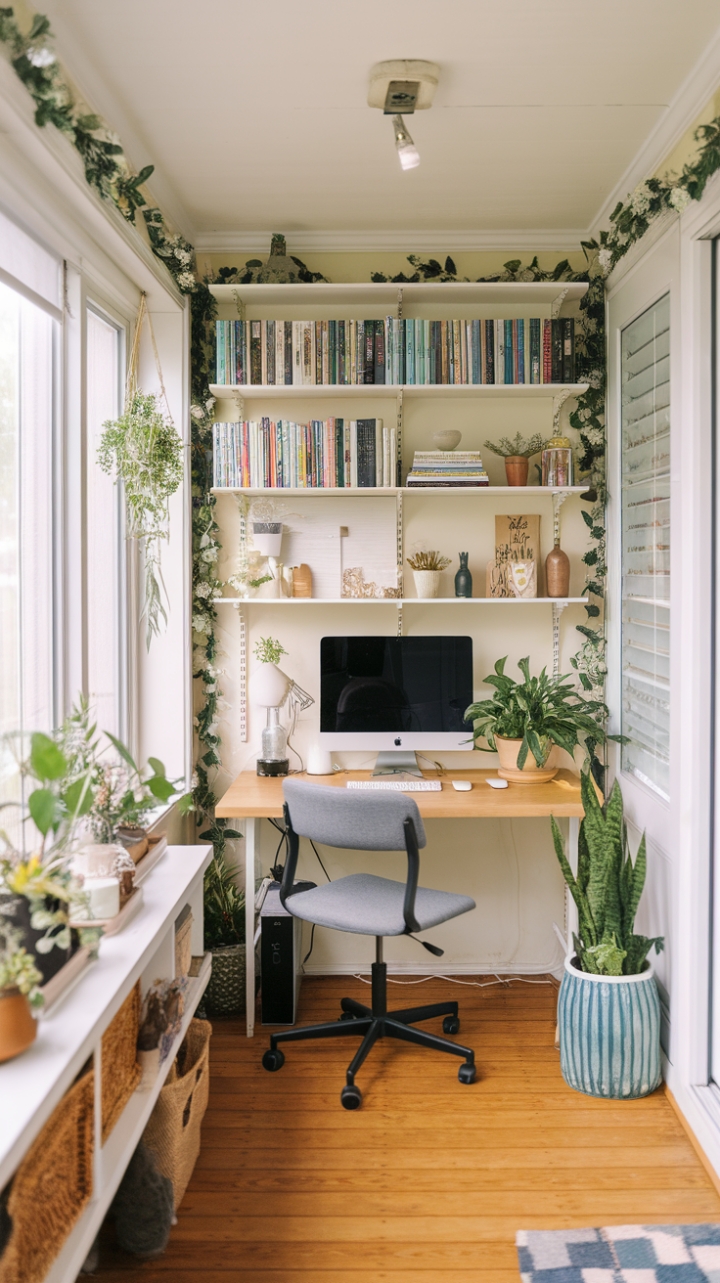 Sunlit Sanctuary: A Cozy Workspace with Natural Charm