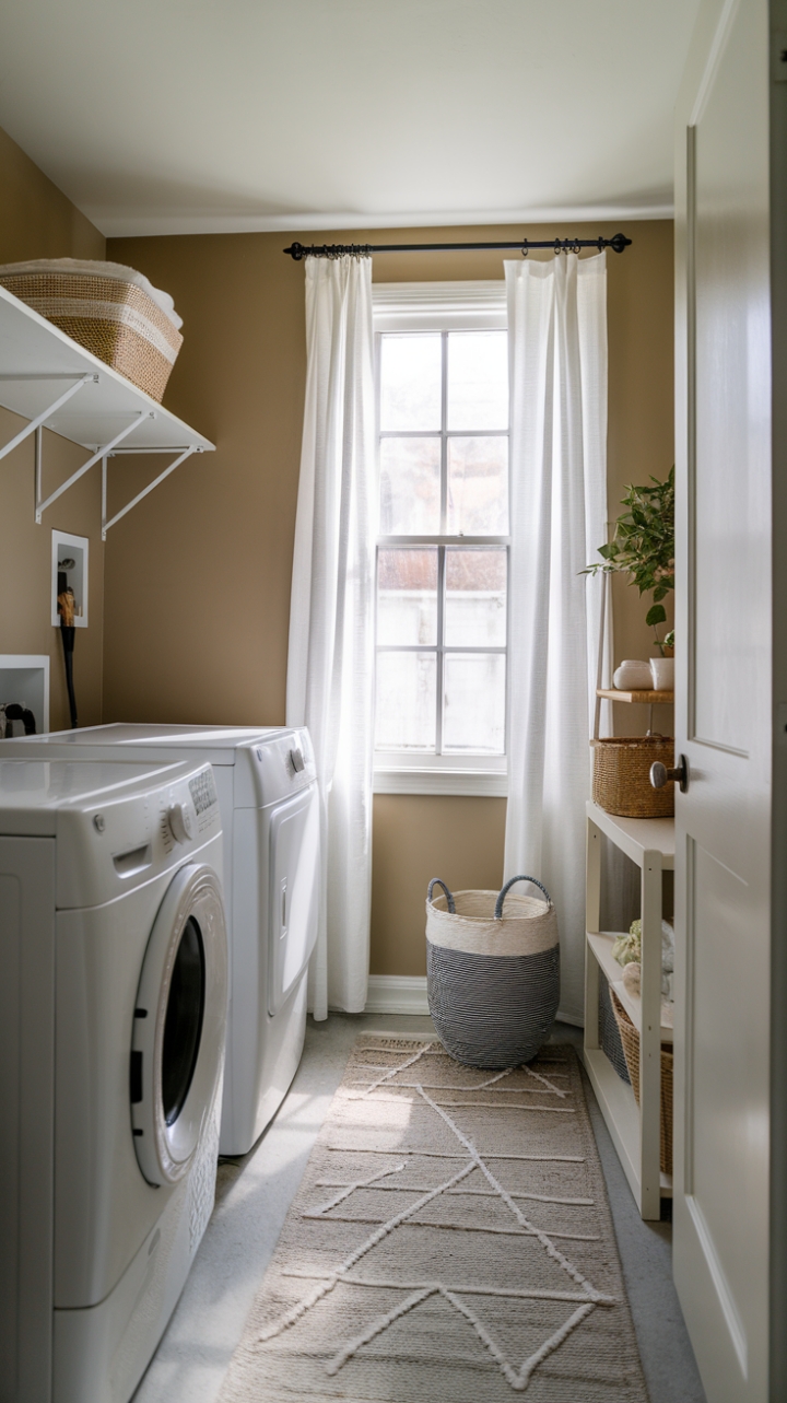 Bright and Cozy Laundry Nook with Natural Light