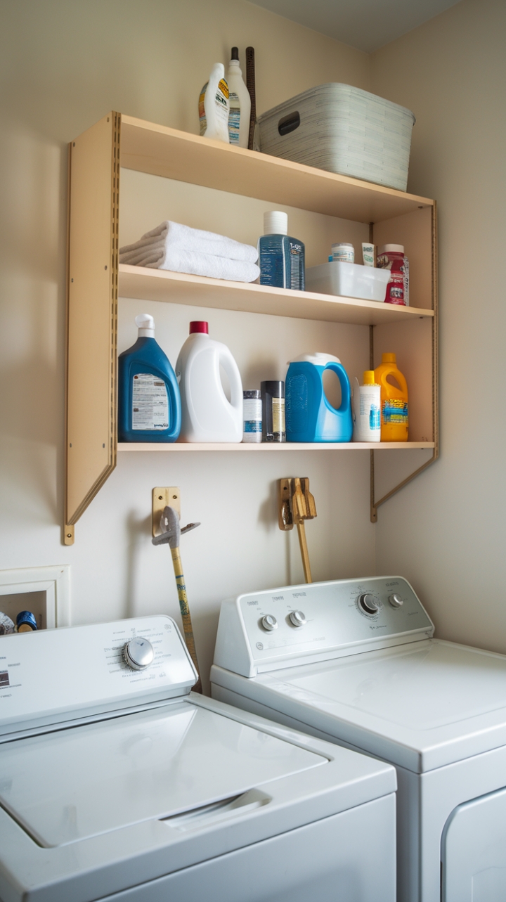 Stylish Wall-Mounted Laundry Shelf for Compact Spaces