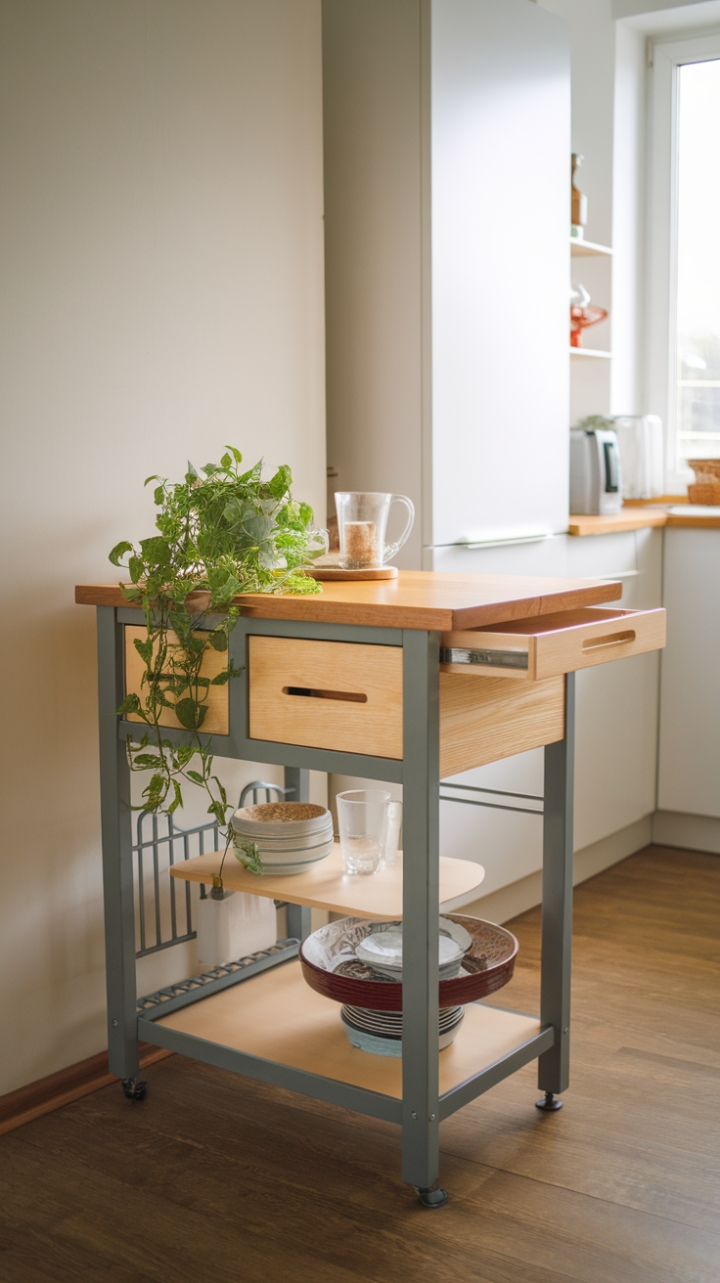 Charming Wooden Kitchen Island for Cozy Nooks