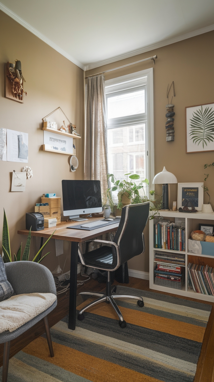 Serene and Stylish: A Cozy Home Office Retreat