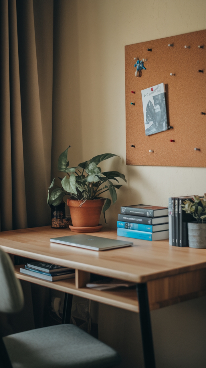 Chic and Cozy: A Stylish Workspace for Focused Productivity