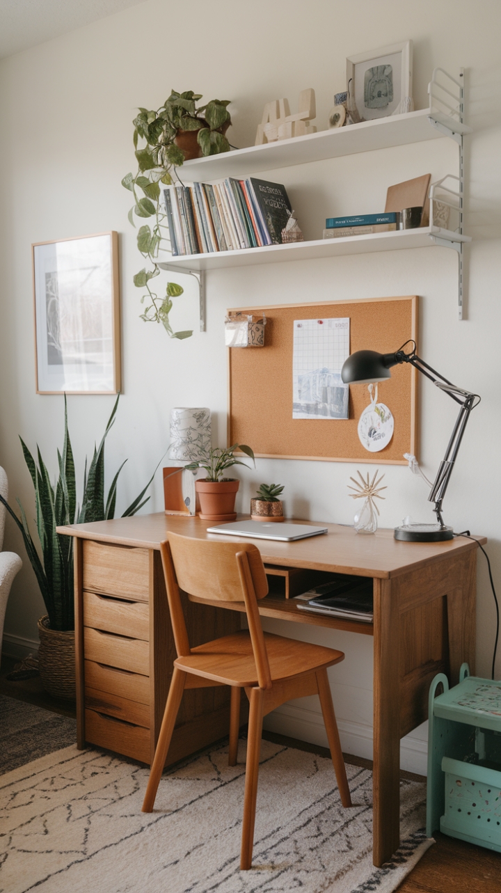 Warm and Inviting Home Office Design