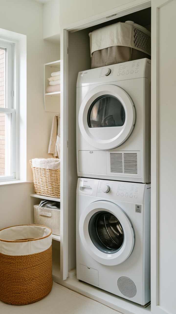Compact Vertical Washer and Dryer Setup for Small Spaces