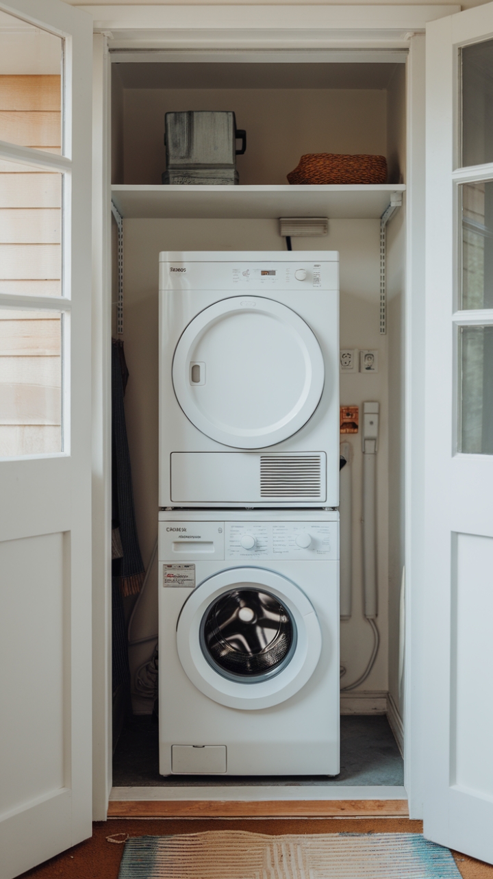 Cozy Laundry Corner with Brightening Window and Practical Storage