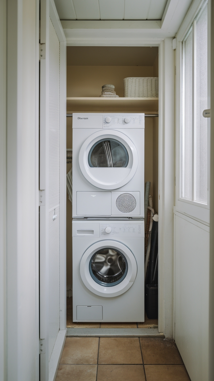 Efficient Laundry Nook: Compact Design with Practical Storage