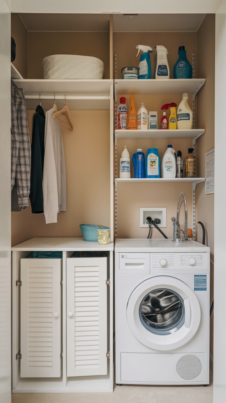 Charming and Practical: A Warm Beige Utility Room Design