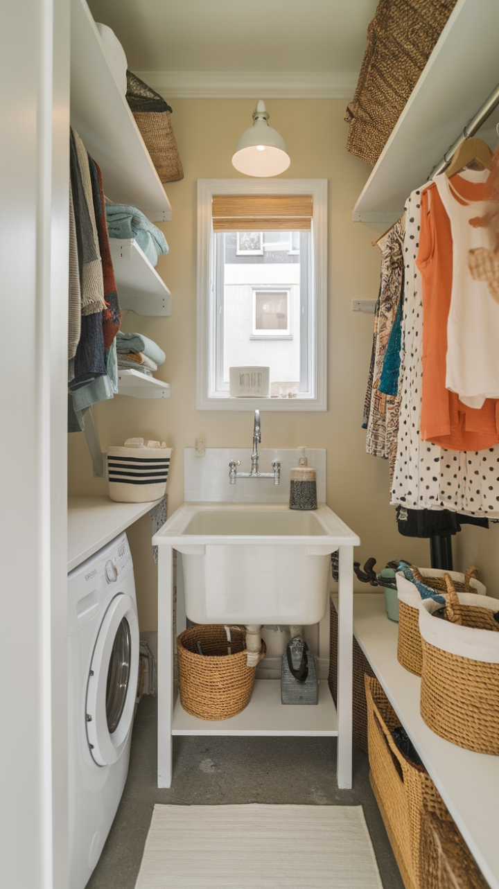 Stylish Compact Laundry Space Optimizing Functionality