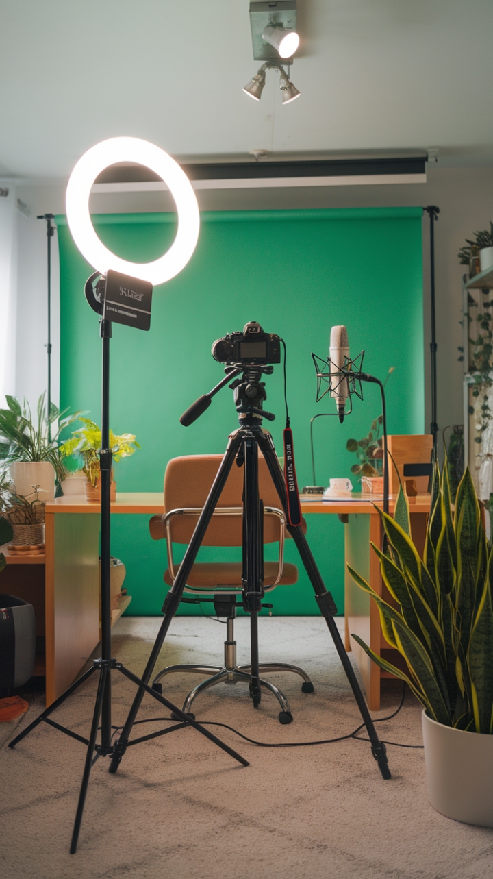 Chic Home Office Becomes Stylish YouTube Studio