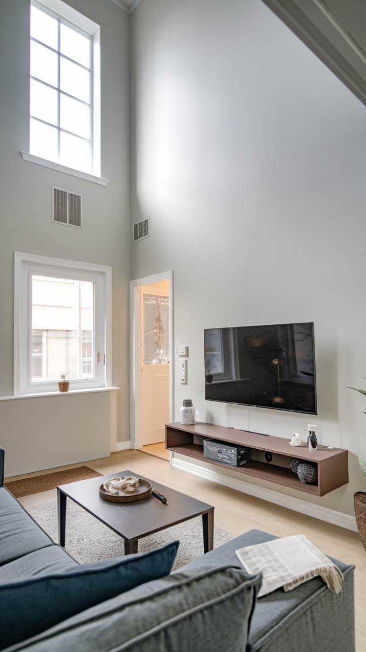 Elevate Your Small Room with Floating Units and Light Colors