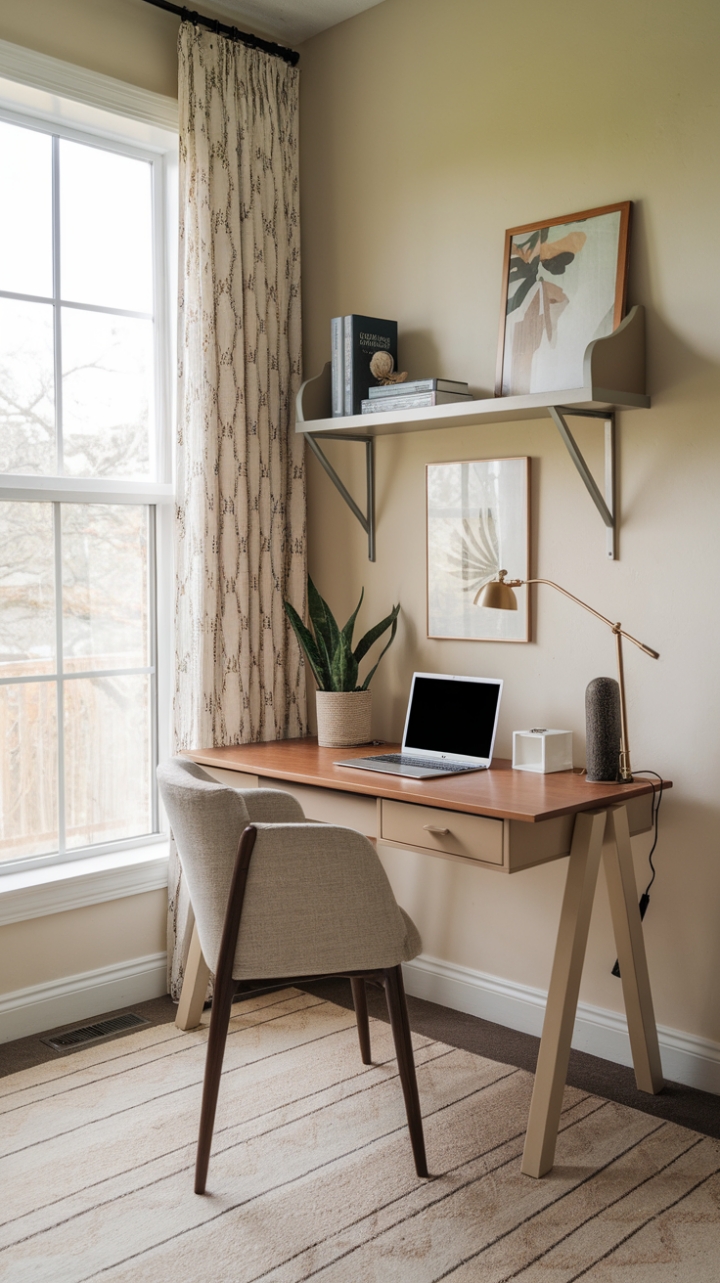 Charming Nook Becomes a Stylish Home Office