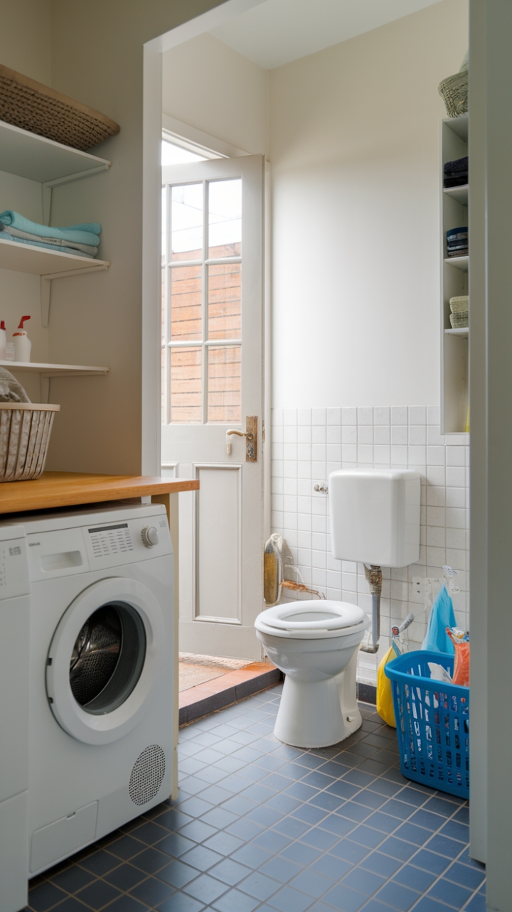 Compact Utility Toilet Maximizes Space in Laundry Room