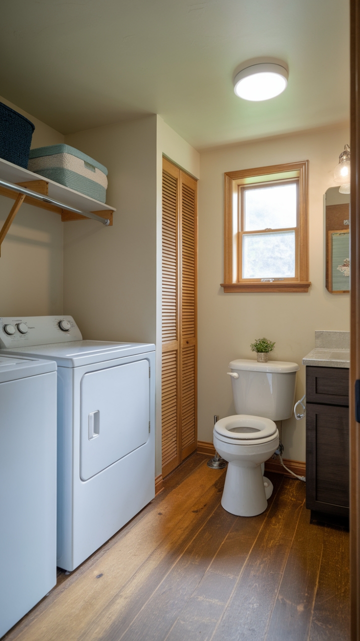Smart Small Laundry Room with Cozy Touches