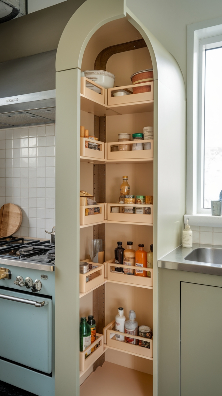 Elegant Beige and Grey Storage Solution for Small Spaces