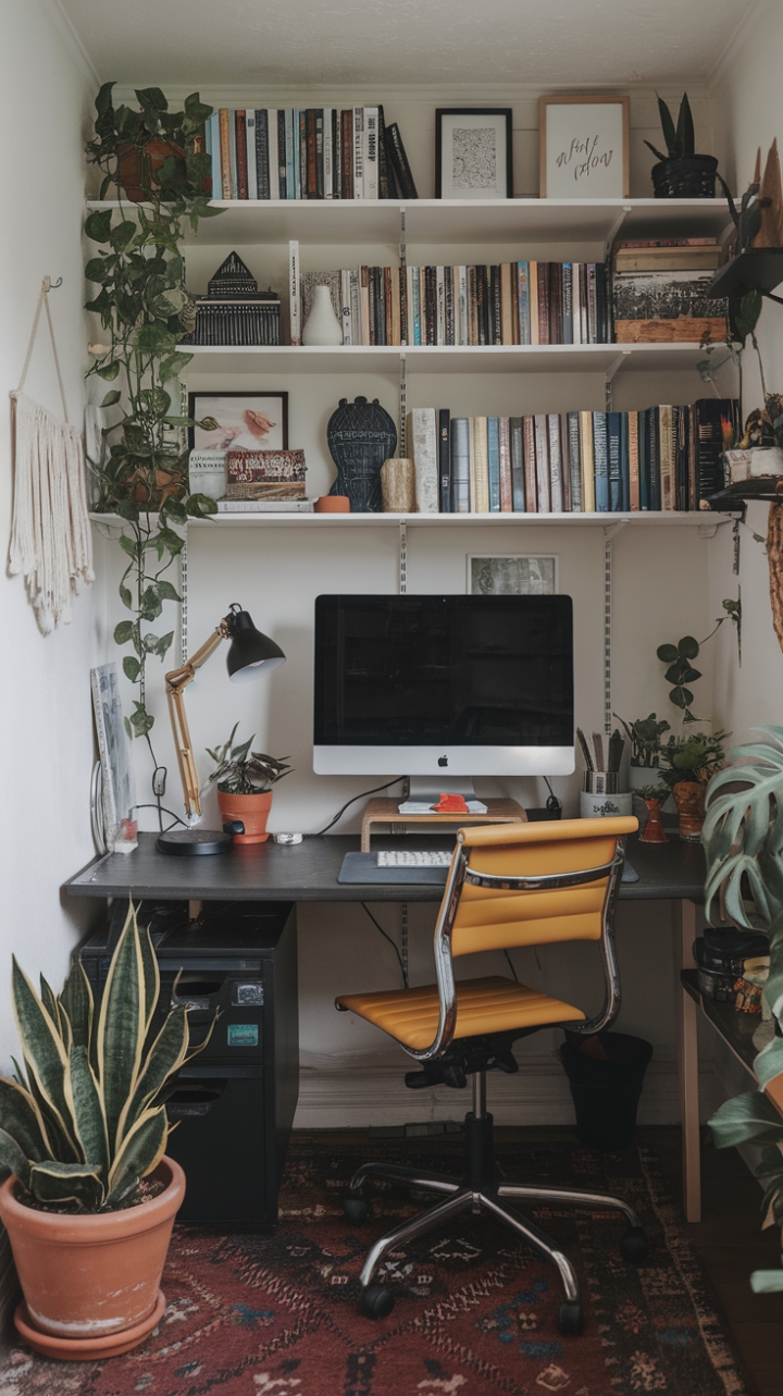 Compact Chic Workspace: Organized, Stylish, and Inviting