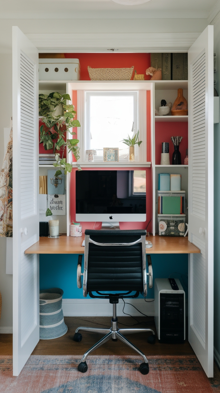 Small Space, Big Inspiration: A Stylish Closet Workspace