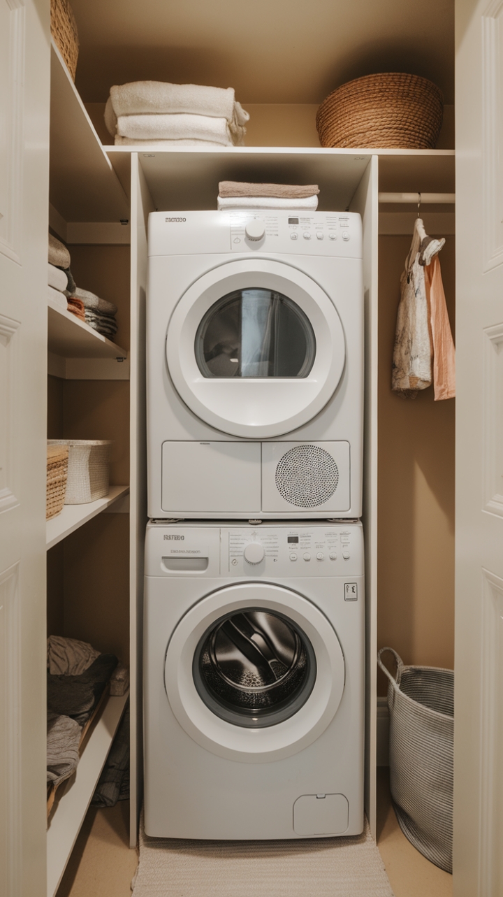 Cozy Beige Laundry Space with Smart Storage