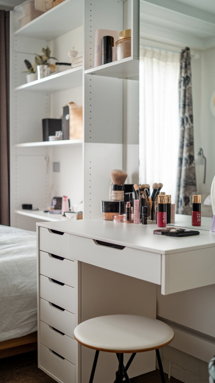 Chic Compact Vanity for a Cozy Bedroom