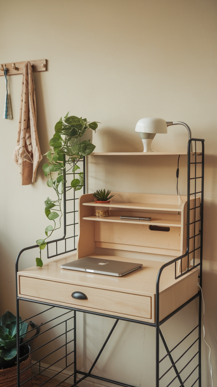 Chic Compact Desk with Neutral Elegance