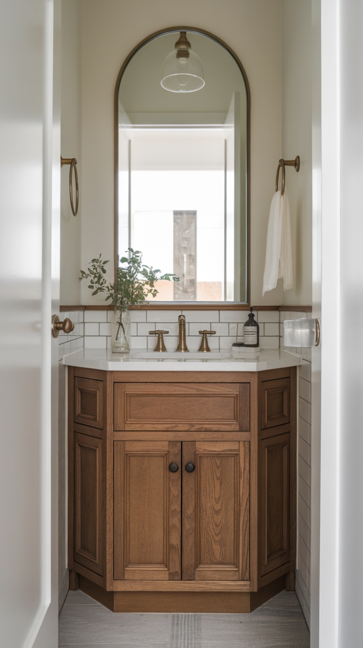 Charming Corner Vanity for Small Bathrooms