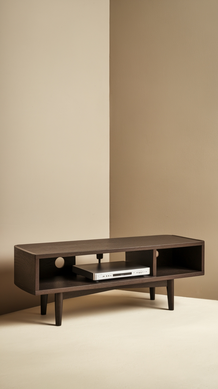 Elegant Dark Wood TV Stand for Cozy Spaces
