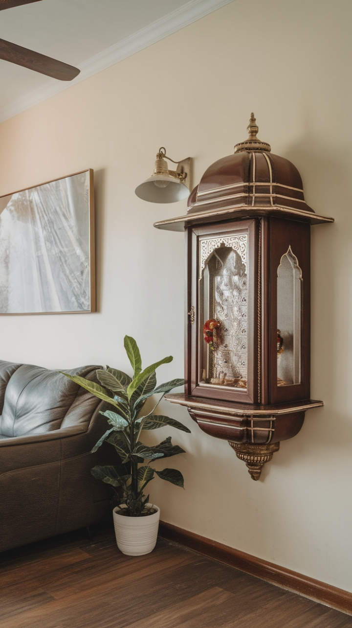 Elegant Compact Mandir Blends Tradition and Modernity