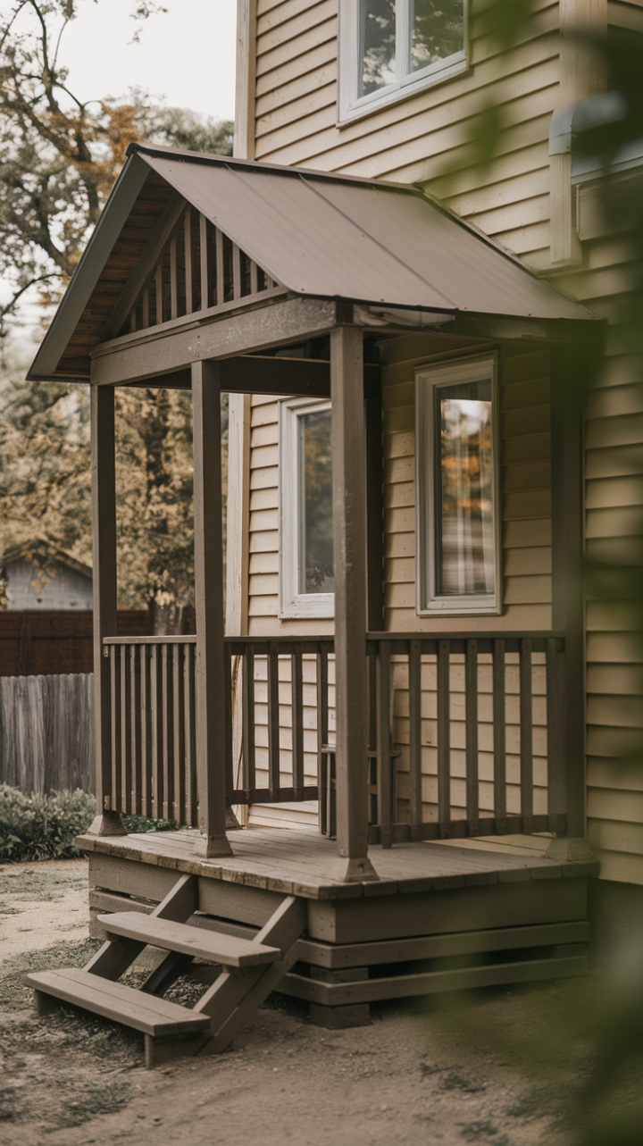 Cozy Wooden Porch with Pitched Roof