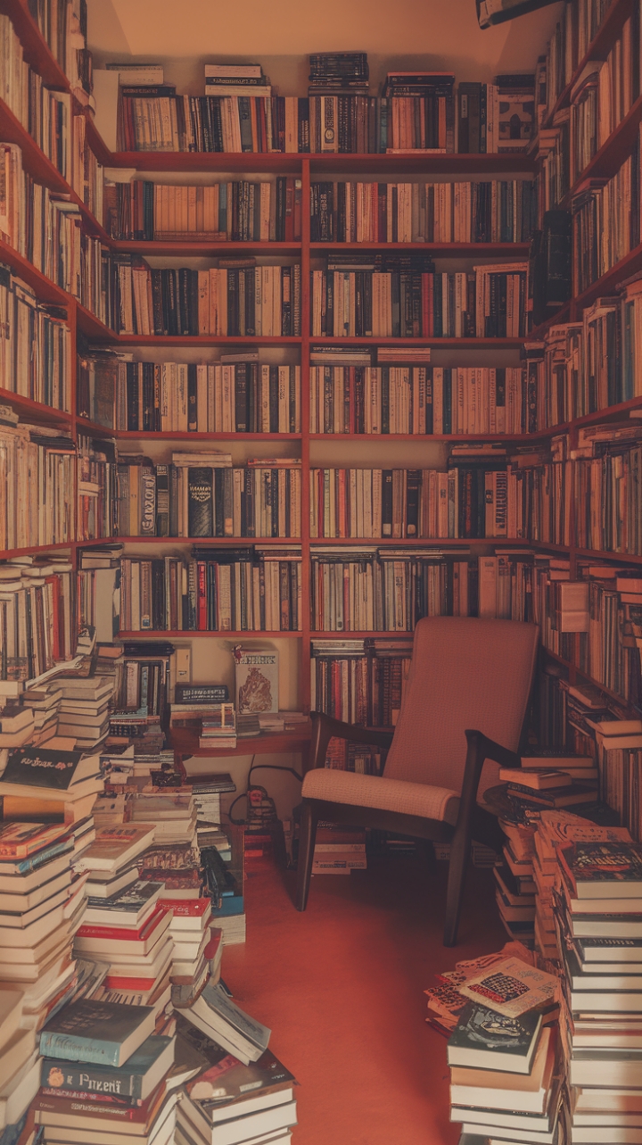 An Inviting Home Library Bathed in Warm Glow
