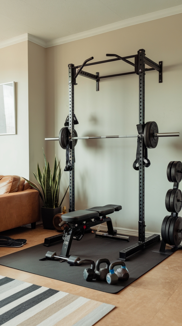 Chic Corner Gym: Stylish Space Maximized for Fitness