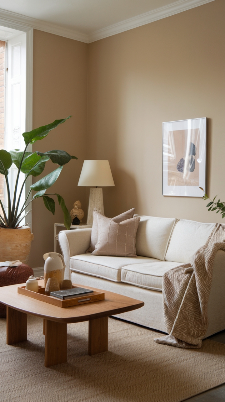 Cozy Neutral Living with Rustic Charm