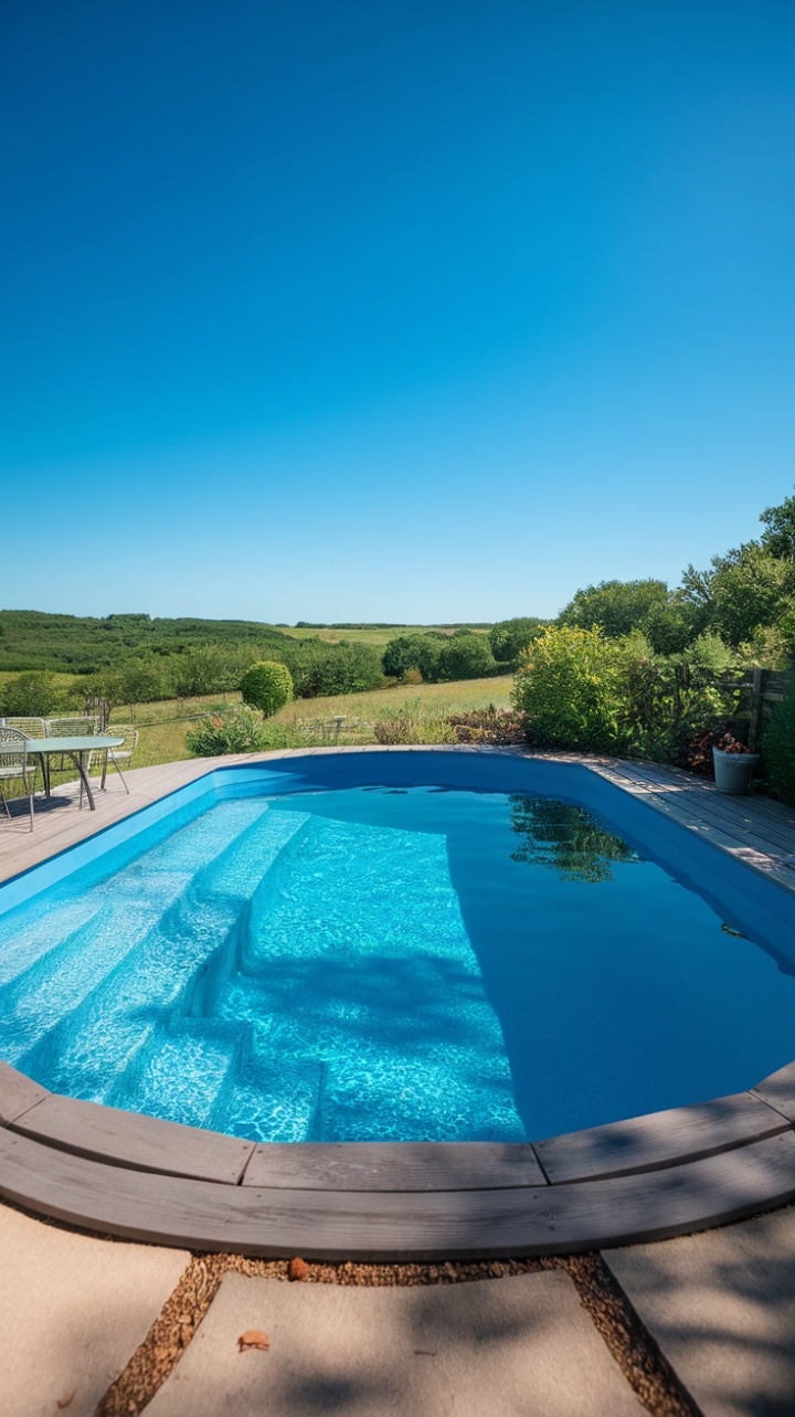 Serene Wooden Patio Pool with Cozy Seating