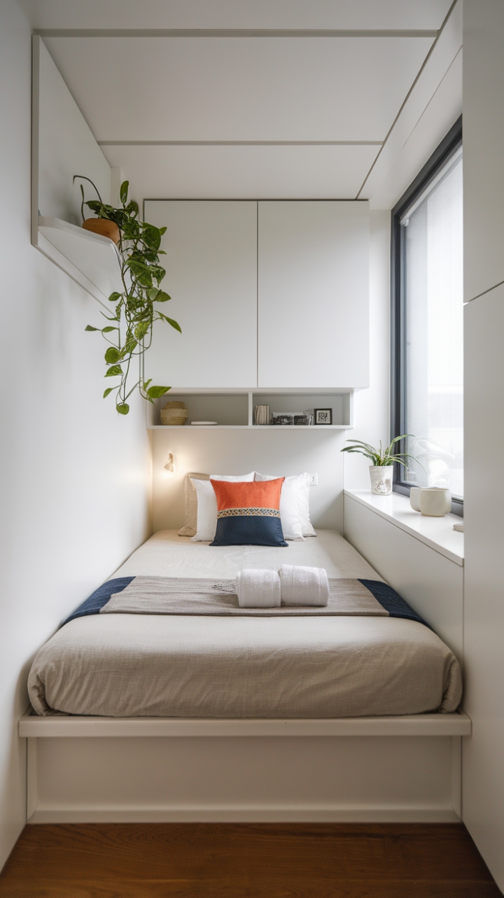 Contemporary Compact Bedroom with Natural Warmth