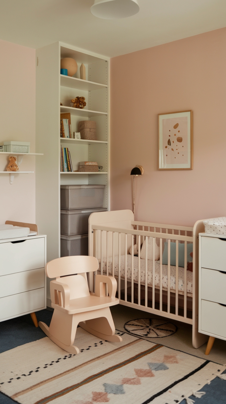 Charming Nursery: Practical Style with Mini Furniture and Pastel Accents