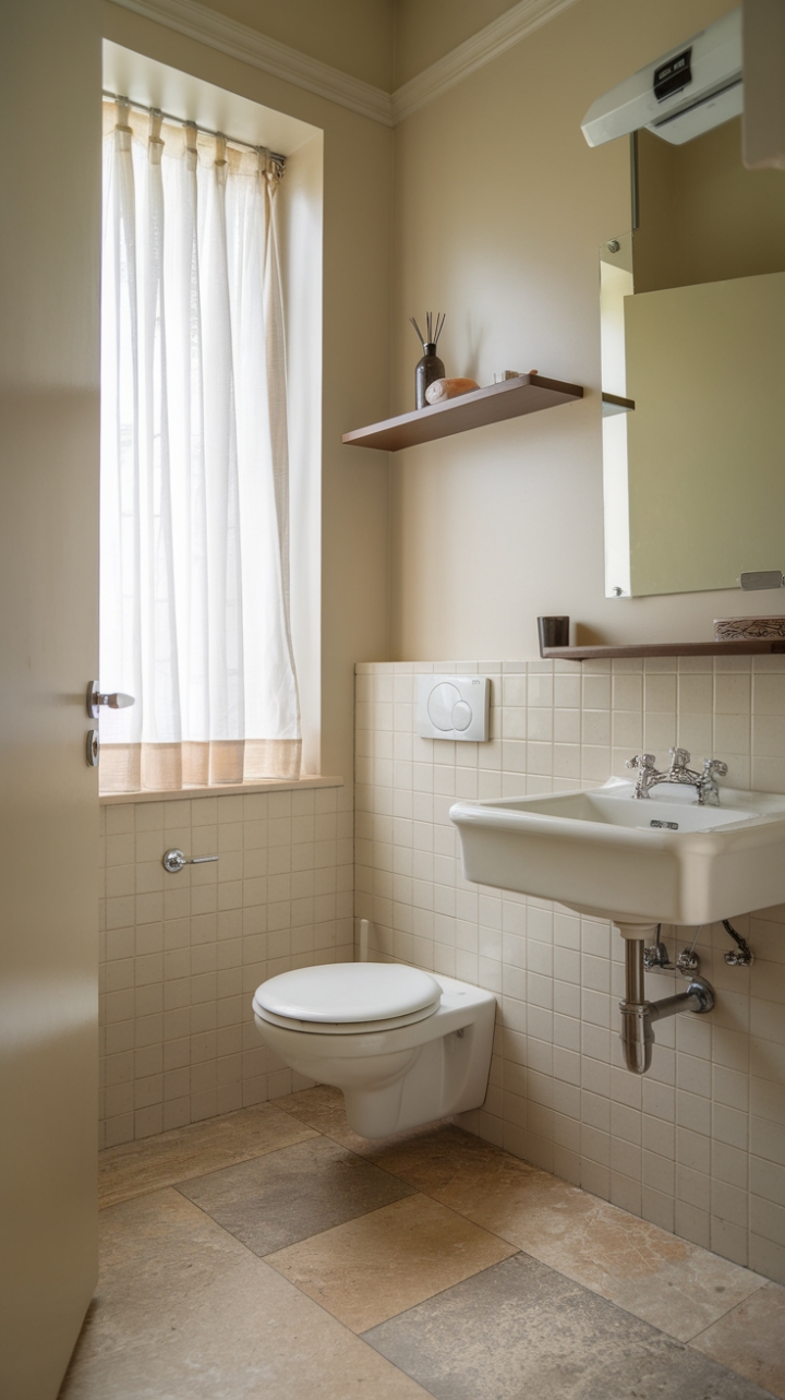 Elegant Compact Bathroom with Neutral Tones