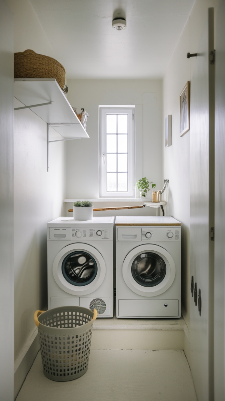 Efficient Narrow Utility Room with Smart Storage