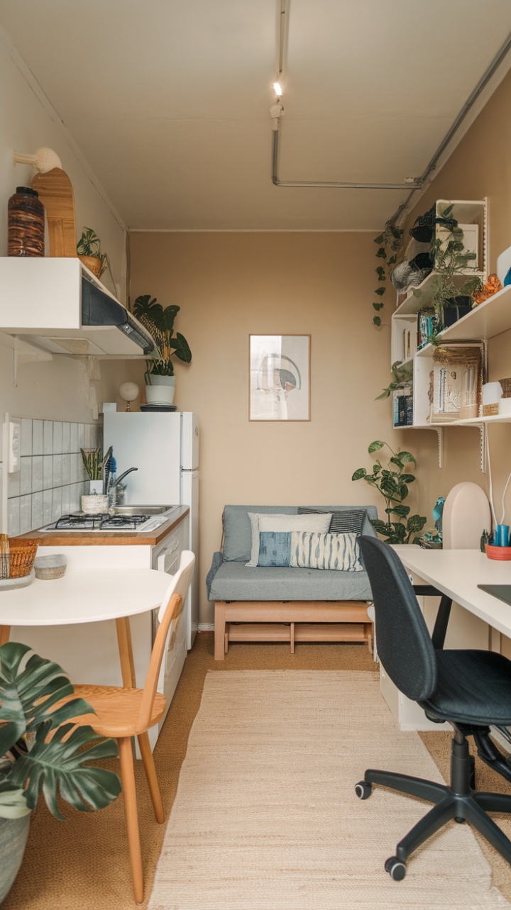 Smart Small Space Living: A Stylish, Multifunctional Tiny Apartment