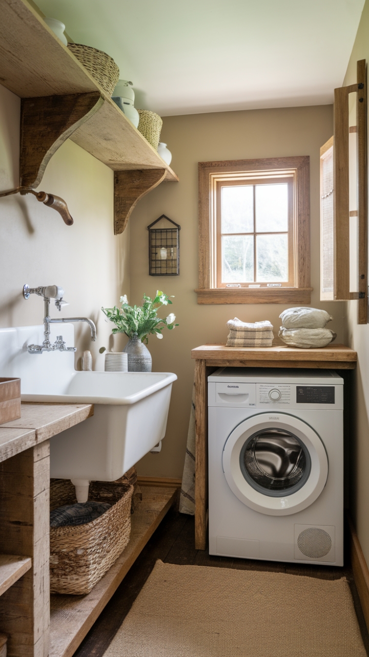 Cozy Country-Style Laundry Space