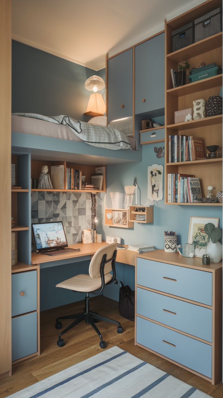 Smart Teen Bedroom Makeover with Loft Bed and Clever Storage