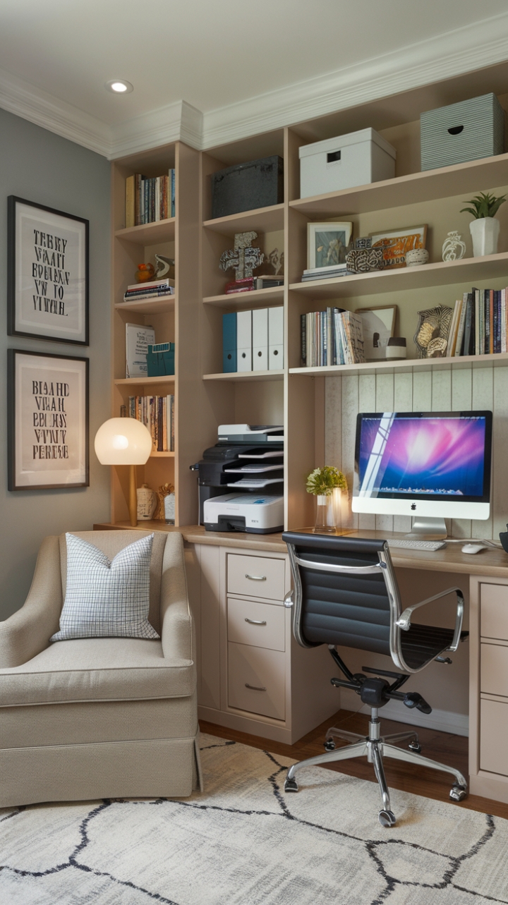 Compact Home Office with Charm and Functionality