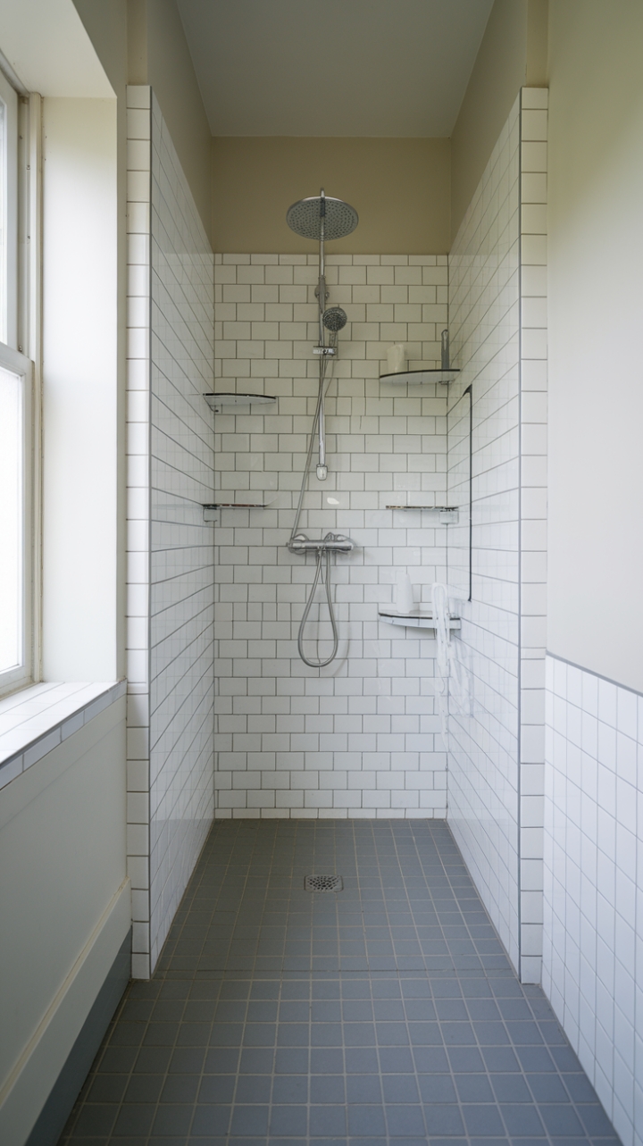 Compact Gray and White Wet Room for Stylish Functionality