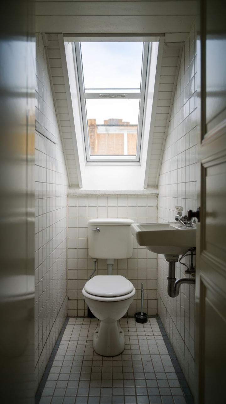 Elegant Small Guest Bathroom with Natural Light and Timeless Details