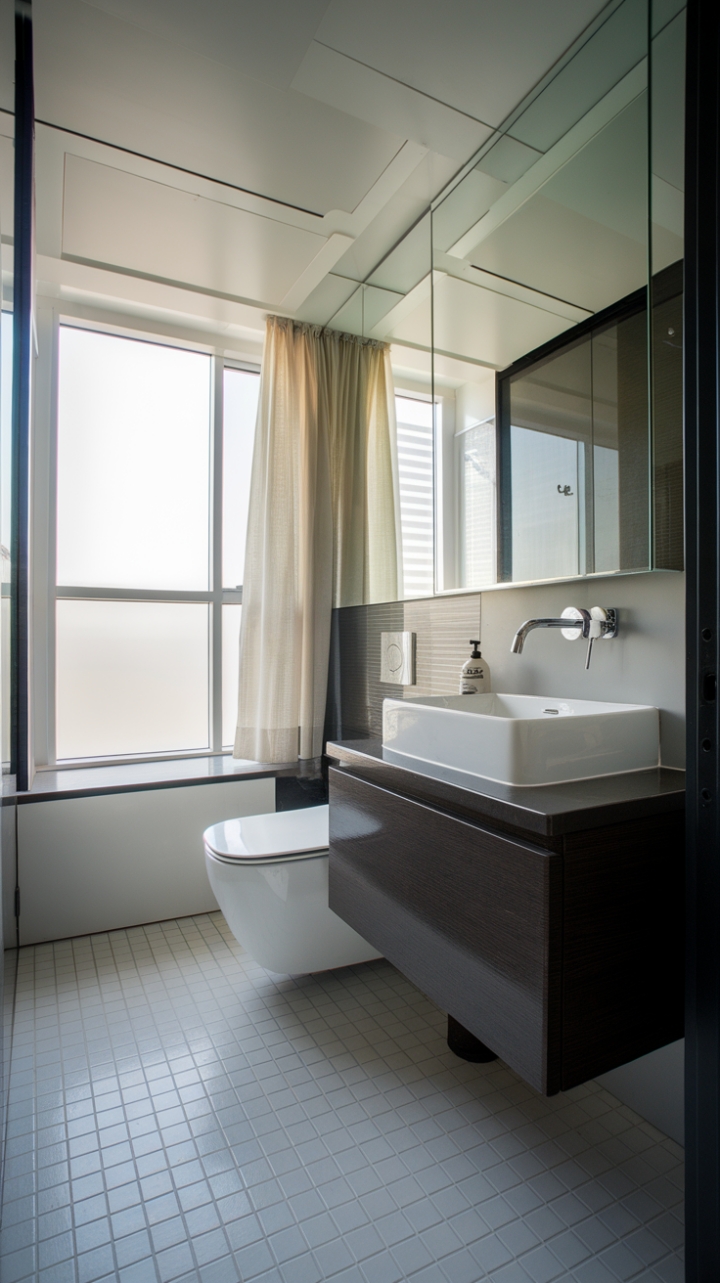 Small Space, Big Style: A Modern Washroom's Elegant Design
