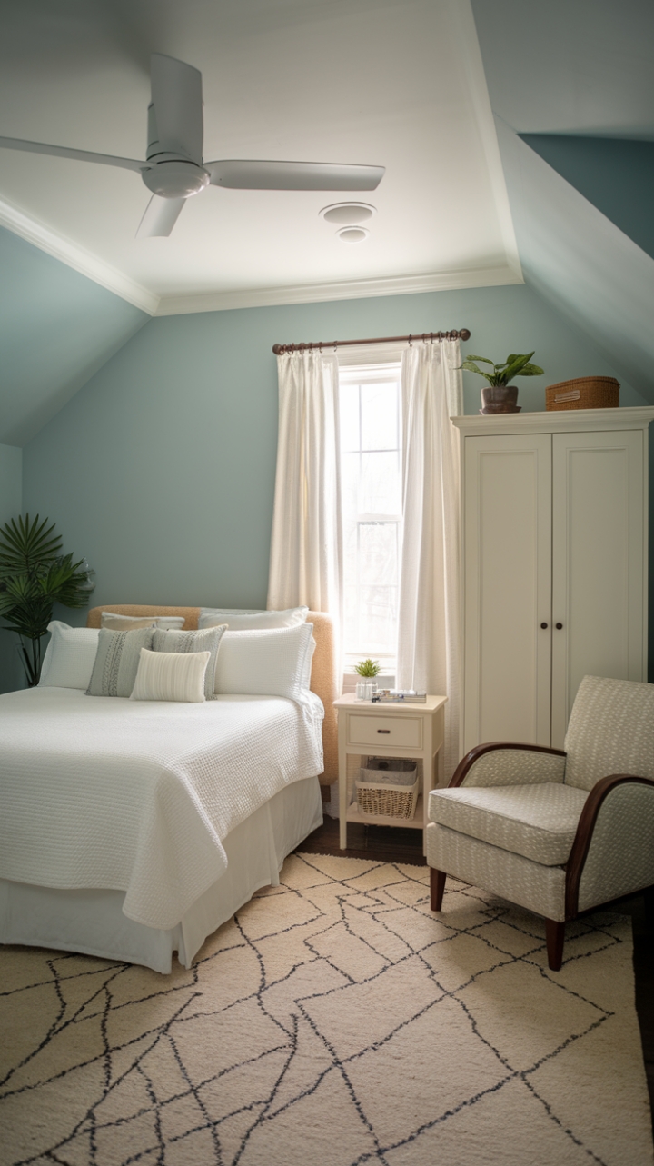 Serene Blue Retreat with Cozy Accents