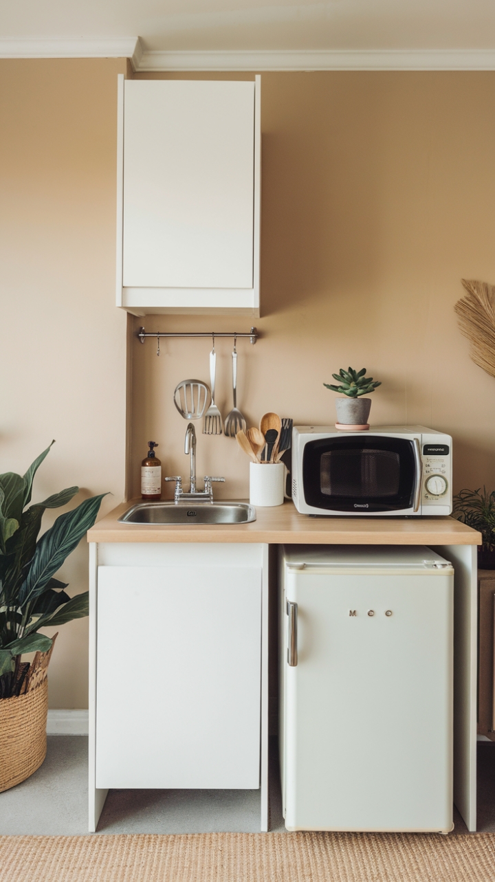 Small Space, Big Style: A Cozy, Fully Equipped Micro Kitchen