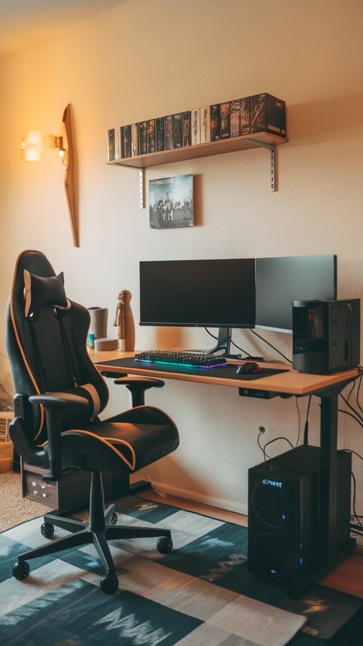 Stylish and Cozy Gaming Nook for Ultimate Comfort