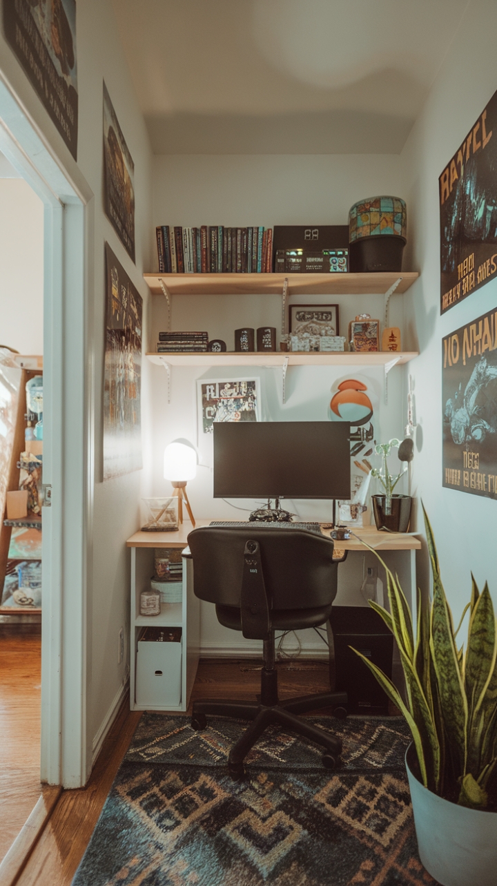 Compact Gaming Retreat with Personalized Decor