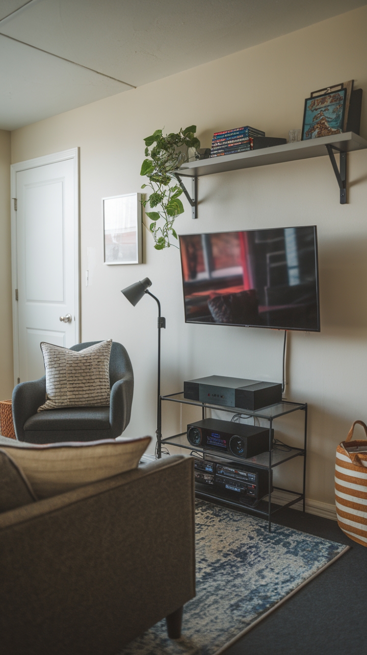 Inviting Entertainment Space Featuring Comfortable Seating and Ambient Lighting