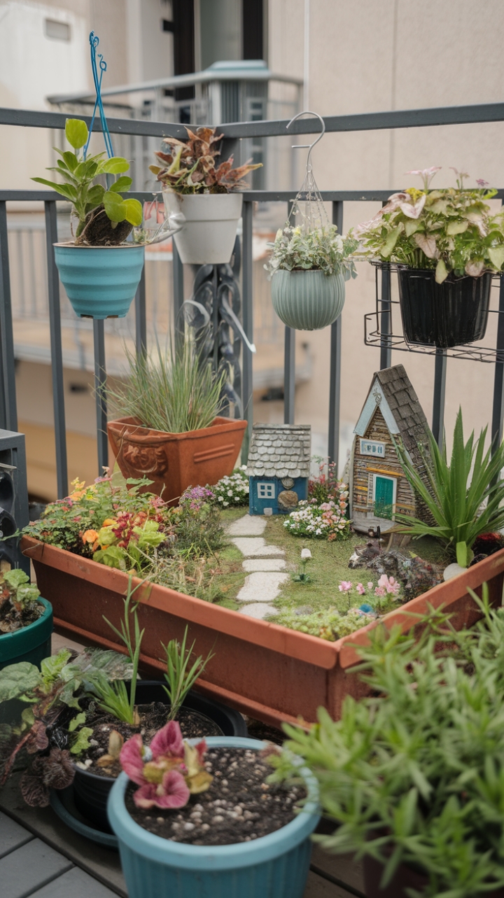 Urban Oasis: A Balcony Blooms with Greenery and Whimsy