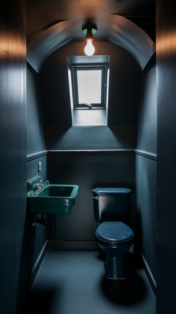 Intimate Sophistication: A Deeply Colored Bathroom Retreat